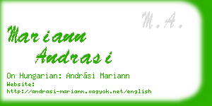 mariann andrasi business card