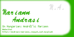 mariann andrasi business card